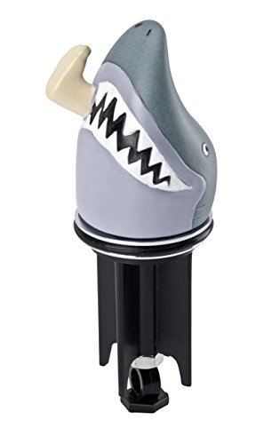 WENKO 21453100 Waschbeckenstöpsel Pluggy® 3D Hai - Abfluss-Stopfen, für alle handelsüblichen Abflüsse, Kunststoff, 4.3 x 11.6 x 4.3 cm, Grau