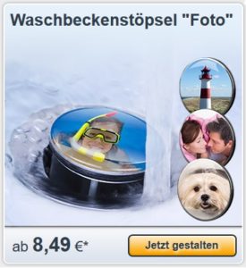 Abflussstöpsel mit eigenem Foto