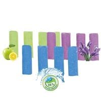 Abflussfee 12er Nachfüll-Set für Abflussfee Waschbeckenstöpsel | Reinigungssteine für Abflüsse jeder Art, Abflussreiniger | inkl. Frische Duft | Duft Bundle [Apfel Aroma, Lavendel & Meeresbrise ]